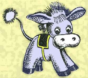 Выкройка детской игрушки "Ослик"