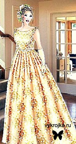 Выкройка золотистого платья из парчи. Выкройка золотистого платья из парчи.