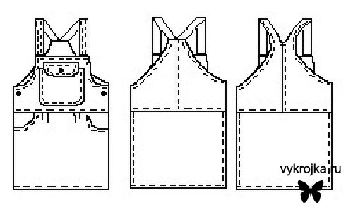 Выкройка сарафана джинсового для девочки.