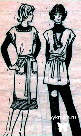 Выкройка платья - передник для дома Выкройка платья - передник для дома