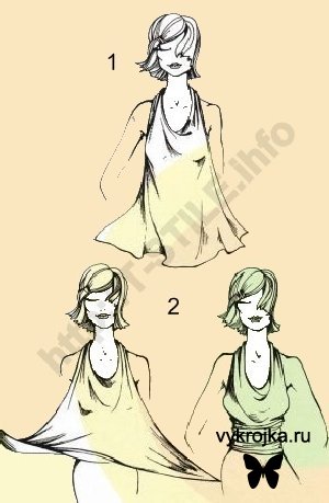 Выкройка топа с драпировкой.