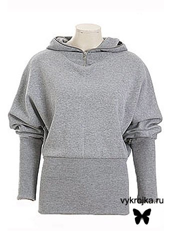 Выкройка свитшота с капюшоном