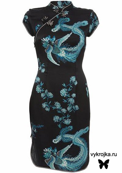 Выкройка платья в китайском стиле(кимоно)