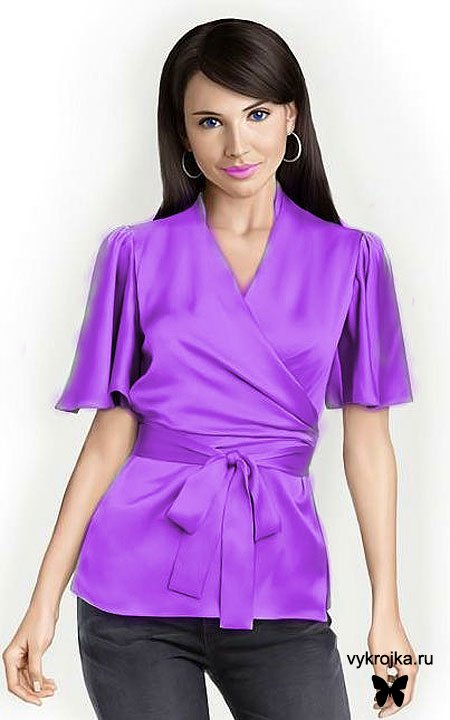 Выкройка блузки с запахом