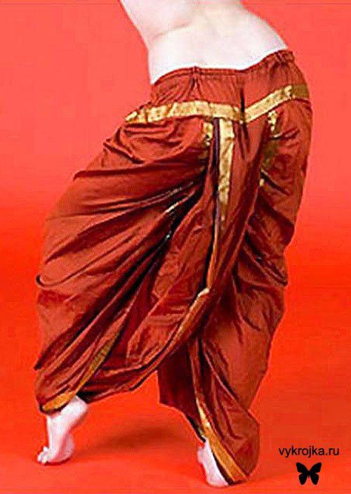 Выкройка восточных шаровар