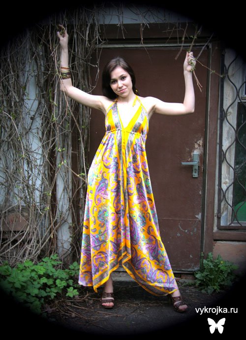 Выкройка платья из шелковых платков Выкройка платья из шелковых платков