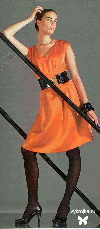 Оранжевое платье для коктейля