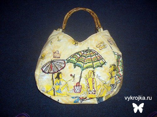 Выкройка сумки для пляжа с бамбуковыми ручками