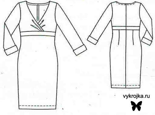 Выкройка элегантного трикотажного платья Выкройка элегантного трикотажного платья