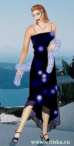 Вечернее платье со стразами и боа Вечернее платье со стразами и боа